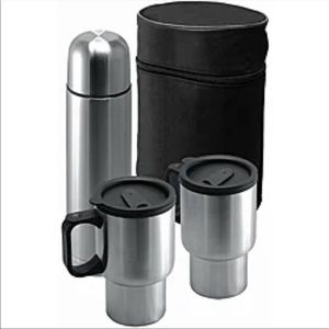 4 Piece Stainless Steel Travel Mug Thermos Set